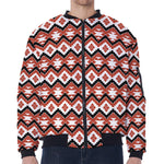 Native American Indian Pattern Print Zip Sleeve Bomber Jacket