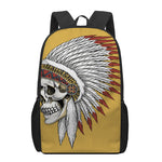 Native American Indian Skull Print 17 Inch Backpack