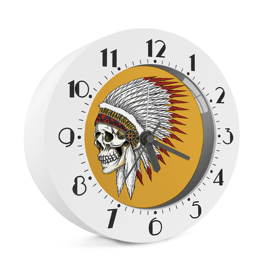 Native American Indian Skull Print Alarm Clock
