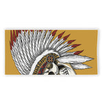Native American Indian Skull Print Beach Towel