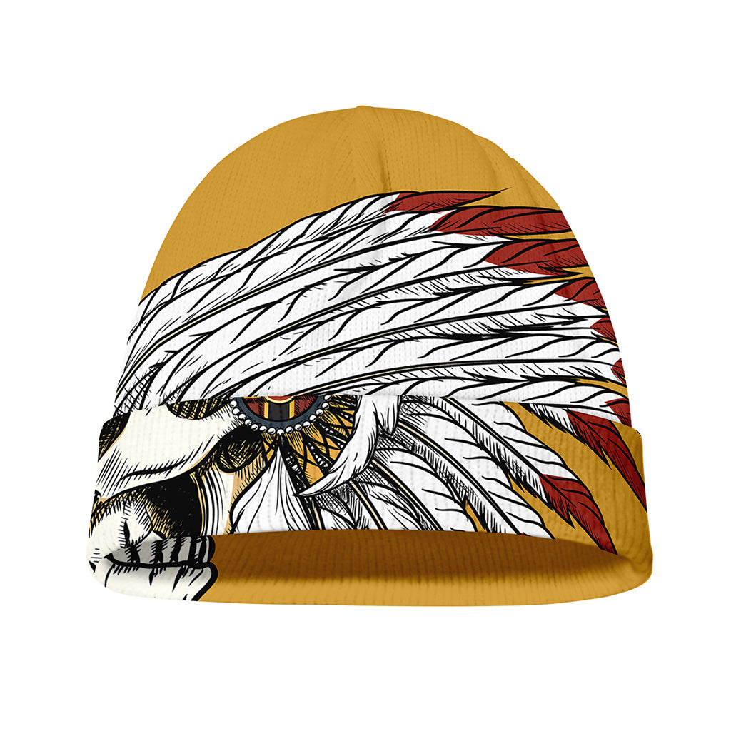 Native American Indian Skull Print Beanie