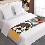 Native American Indian Skull Print Bed Runner