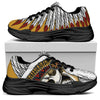 Native American Indian Skull Print Black Chunky Shoes