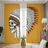 Native American Indian Skull Print Blackout Pencil Pleat Curtains