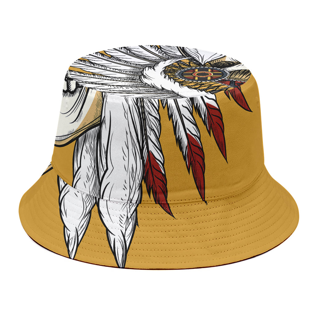 Native American Indian Skull Print Bucket Hat
