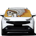 Native American Indian Skull Print Car Windshield Snow Cover