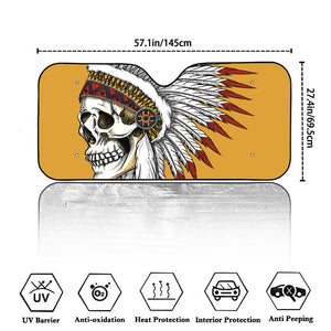 Native American Indian Skull Print Car Windshield Sun Shade