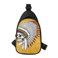 Native American Indian Skull Print Sling Bag