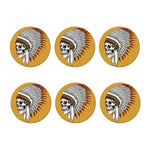 Native American Indian Skull Print Coaster Set