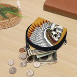 Native American Indian Skull Print Coin Purse