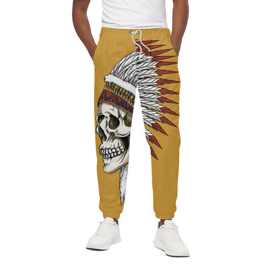 Native American Indian Skull Print Cotton Pants