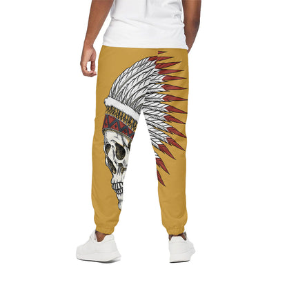 Native American Indian Skull Print Cotton Pants