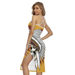 Native American Indian Skull Print Cross Back Cami Dress