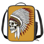 Native American Indian Skull Print Crossbody Lunch Bag