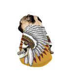 Native American Indian Skull Print Dog Zip Up Jacket