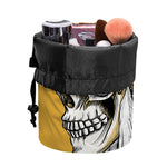 Native American Indian Skull Print Drawstring Makeup Bag