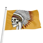 Native American Indian Skull Print Flag