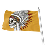 Native American Indian Skull Print Flag
