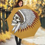 Native American Indian Skull Print Foldable Umbrella