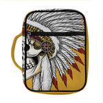 Native American Indian Skull Print Front Pocket Bible Bag