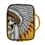 Native American Indian Skull Print Front Pocket Bible Bag