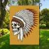 Native American Indian Skull Print Garden Flag