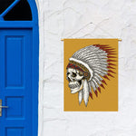 Native American Indian Skull Print Garden Flag