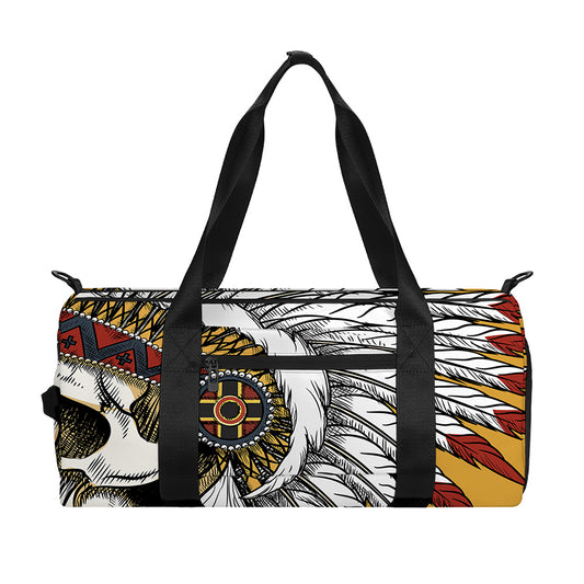 Native American Indian Skull Print Gym Bag