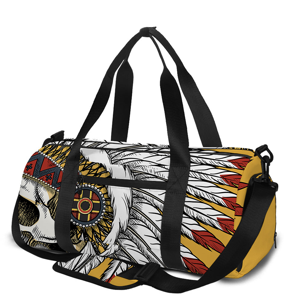 Native American Indian Skull Print Gym Bag