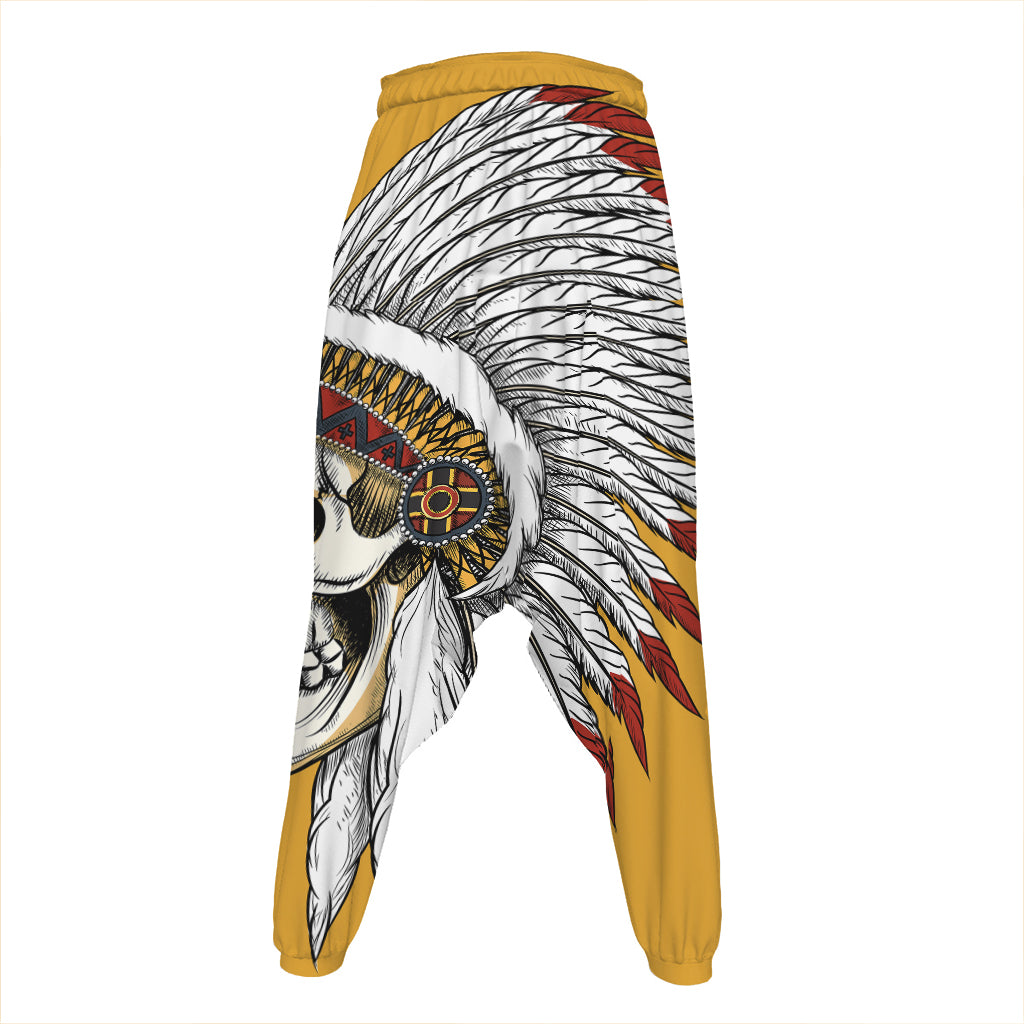 Native American Indian Skull Print Hammer Pants