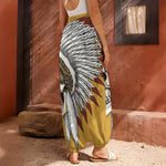 Native American Indian Skull Print Harem Pants