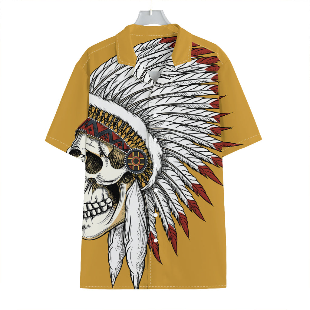 Native American Indian Skull Print Hawaiian Shirt