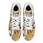 Native American Indian Skull Print High Top Leather Sneakers
