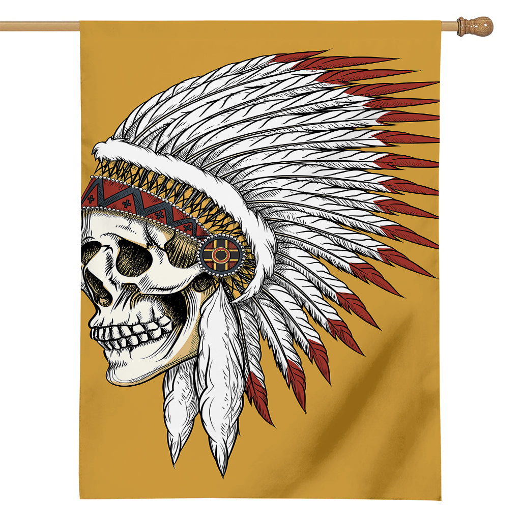 Native American Indian Skull Print House Flag – GearFrost