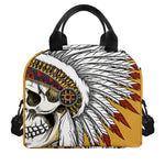 Native American Indian Skull Print Insulated Lunch Bag