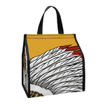 Native American Indian Skull Print Insulated Lunch Tote