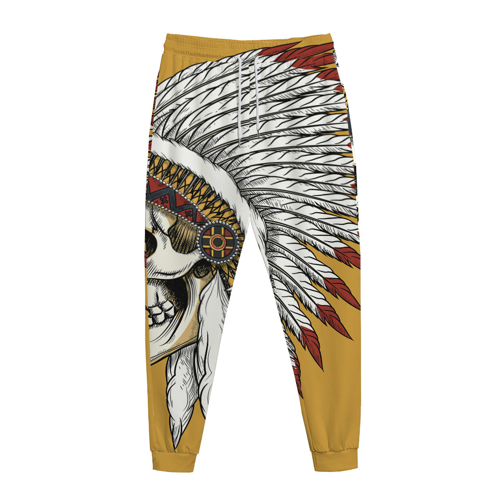 Native American Indian Skull Print Jogger Pants
