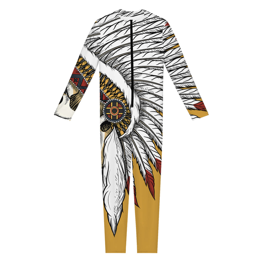 Native American Indian Skull Print Jumpsuit