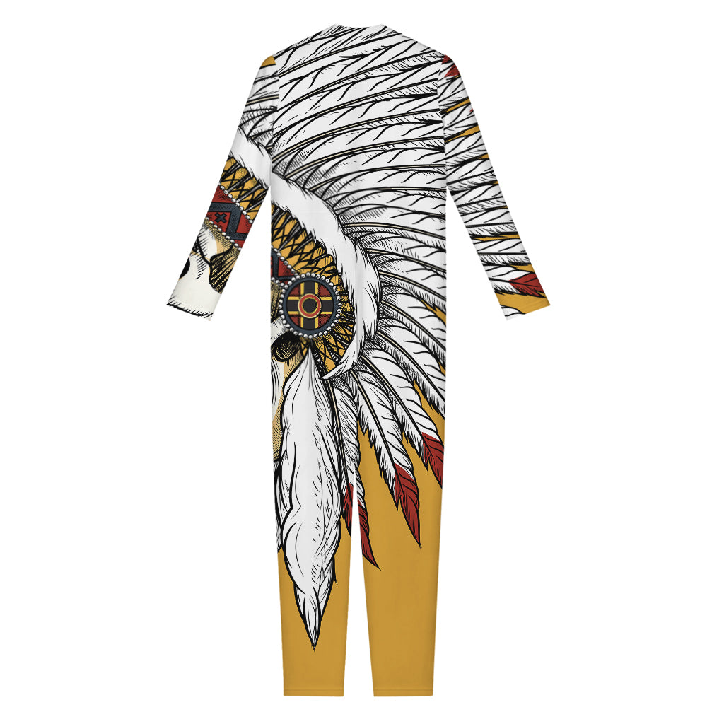 Native American Indian Skull Print Jumpsuit