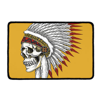 Native American Indian Skull Print Kitchen Mat