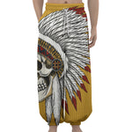 Native American Indian Skull Print Lantern Pants