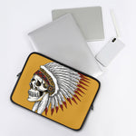 Native American Indian Skull Print Laptop Sleeve