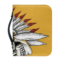Native American Indian Skull Print Leather Bible Cover