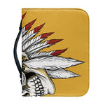 Native American Indian Skull Print Leather Bible Cover