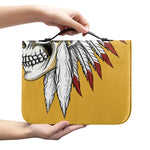 Native American Indian Skull Print Leather Bible Cover