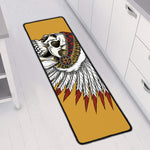 Native American Indian Skull Print Long Kitchen Mat