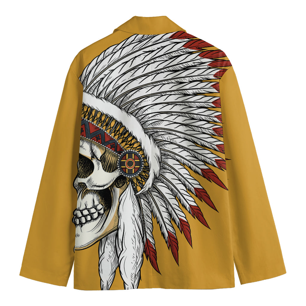 Native American Indian Skull Print Men's Blazer