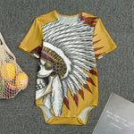 Native American Indian Skull Print Men's Bodysuit