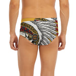 Native American Indian Skull Print Men's Briefs