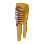Native American Indian Skull Print Men's Compression Pants